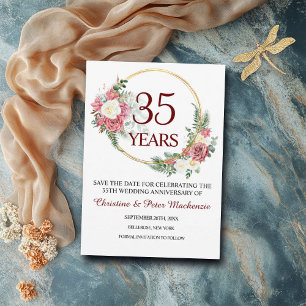 Save The Date 35e anniversaire du Mariage de corail