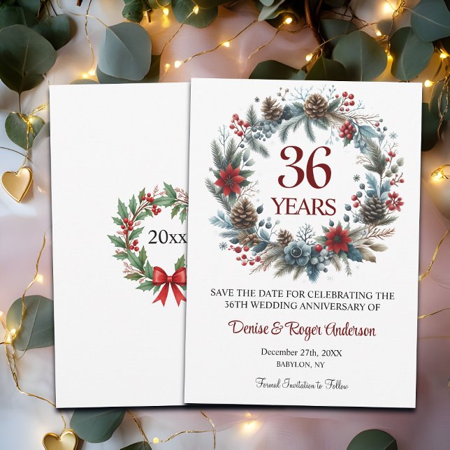 Save The Date 36e anniversaire du Mariage hiver (Créateur téléchargé)