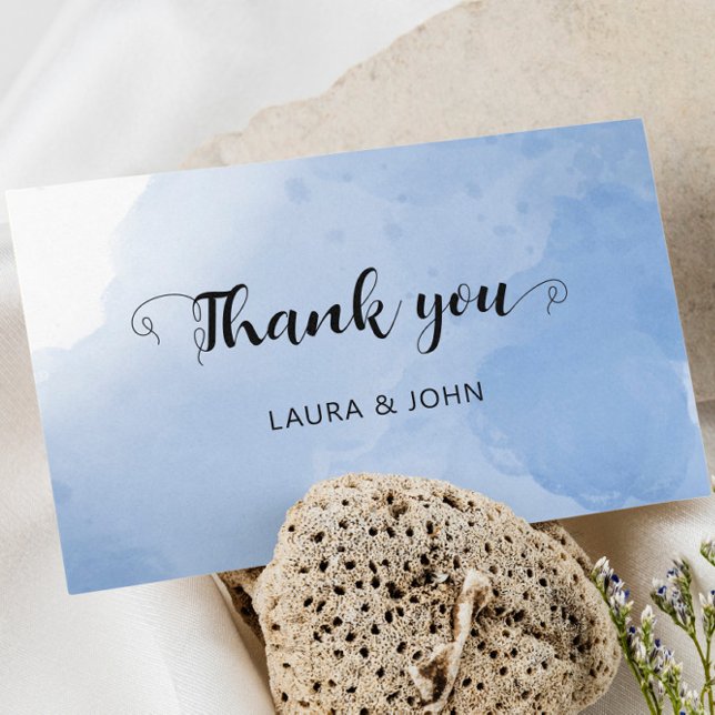 Save The Date 3,5" x 5" Plat moderne Aquarelle bleue Merci (Créateur téléchargé)