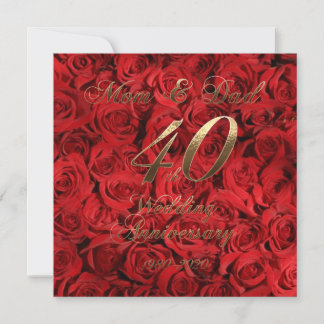 Save The Date 40e anniversaire de Mariage Parents 2020 Roses rou