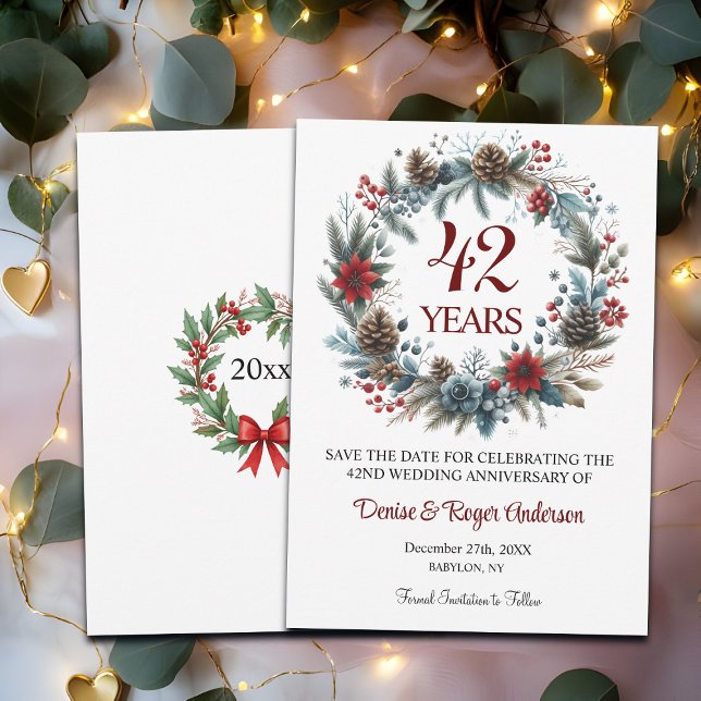 Save The Date 42e anniversaire du Mariage hiver (Créateur téléchargé)
