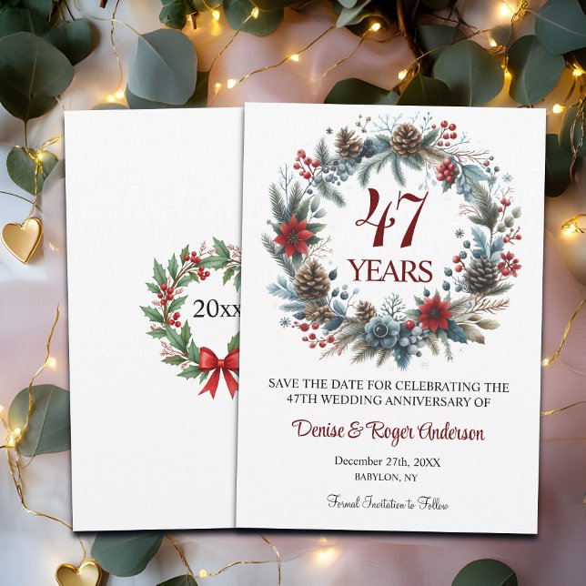 Save The Date 47e anniversaire du Mariage hiver (Créateur téléchargé)