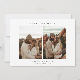 Save The Date 4 Photos Modernes Boho Mariage QR Code