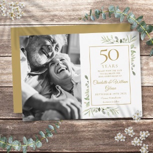 Save The Date 50e anniversaire de Mariage d'or Photo de verdure
