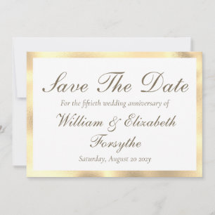 Save The Date 50e Anniversaire de Mariage Or