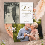 Save The Date 50e anniversaire du Mariage d'or 2 Photo<br><div class="desc">Personnalisez avec votre photo mariage préférée et vos détails spéciaux de célébration du 50e anniversaire de mariage d'or en typographie or chic. Le verso comporte une deuxième photo spéciale. Conçu par Thisisnotme©</div>