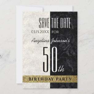 Save The Date 50e Anniversaire Noir et Blanc