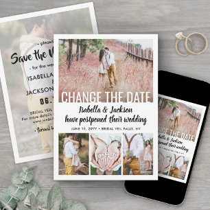 Save The Date 5 Photo Moderne Minimale Mariage Postpone   Modifi