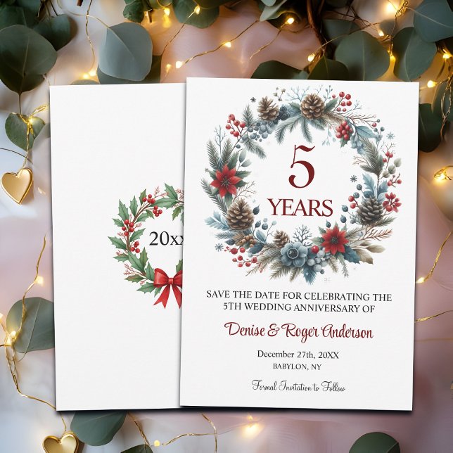 Save The Date 5e anniversaire du Mariage de bois hiver (Créateur téléchargé)