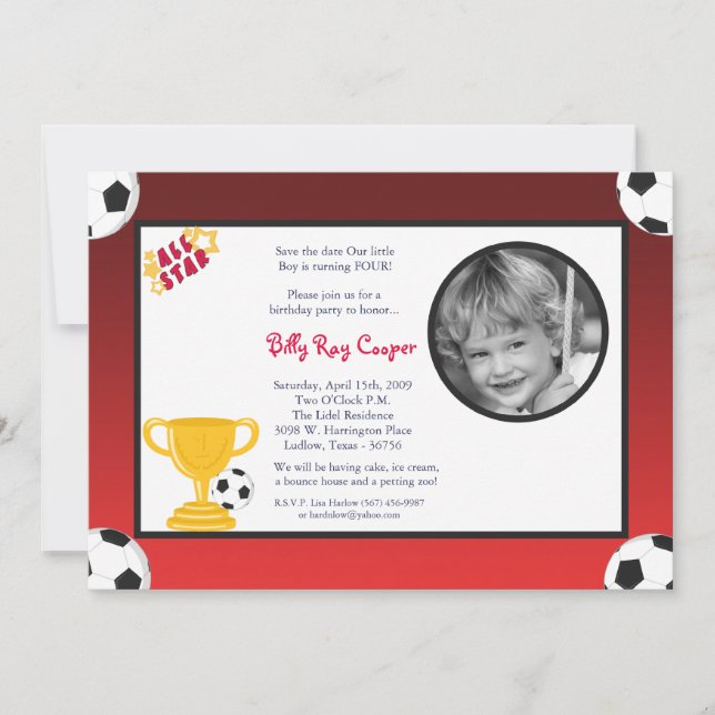 Save The Date 5x7 Boys Sports Football Baby shower Ball Invitati (Devant)