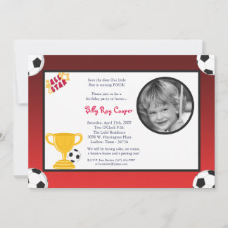 Save The Date 5x7 Boys Sports Football Baby shower Ball Invitati