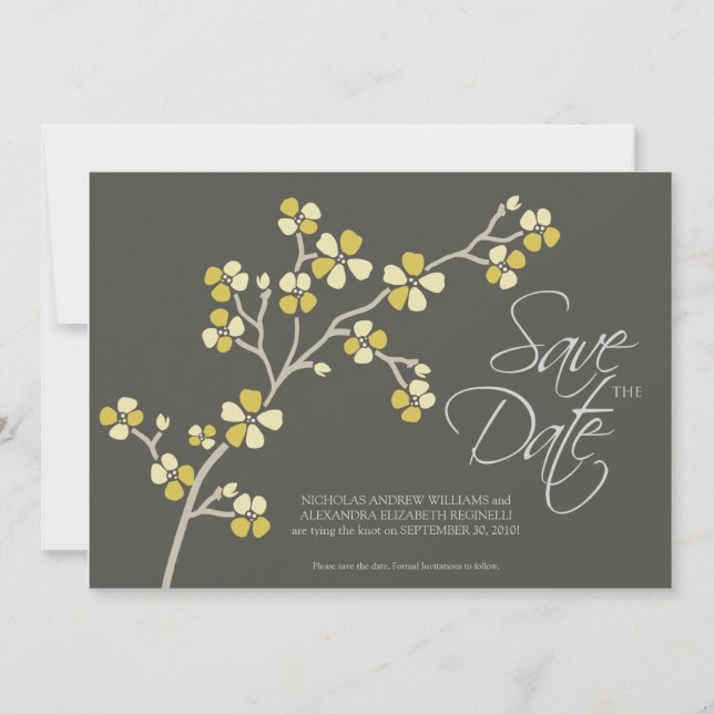 Save The Date 5X7 Cherry Blossom Designer Enregistrer la date :  (Devant)