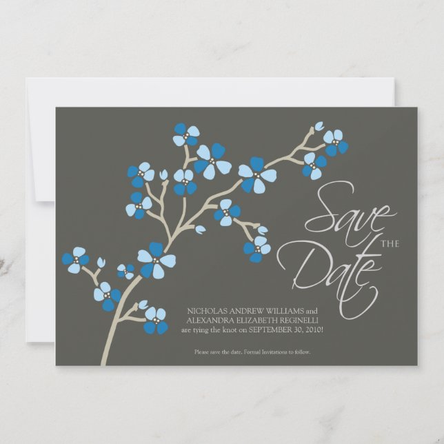 Save The Date 5X7 Cherry Blossom Designer Enregistrer la date :: (Devant)