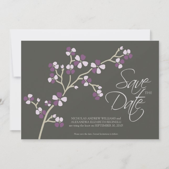 Save The Date 5X7 Cherry Blossom Designer Enregistrer la date :: (Devant)