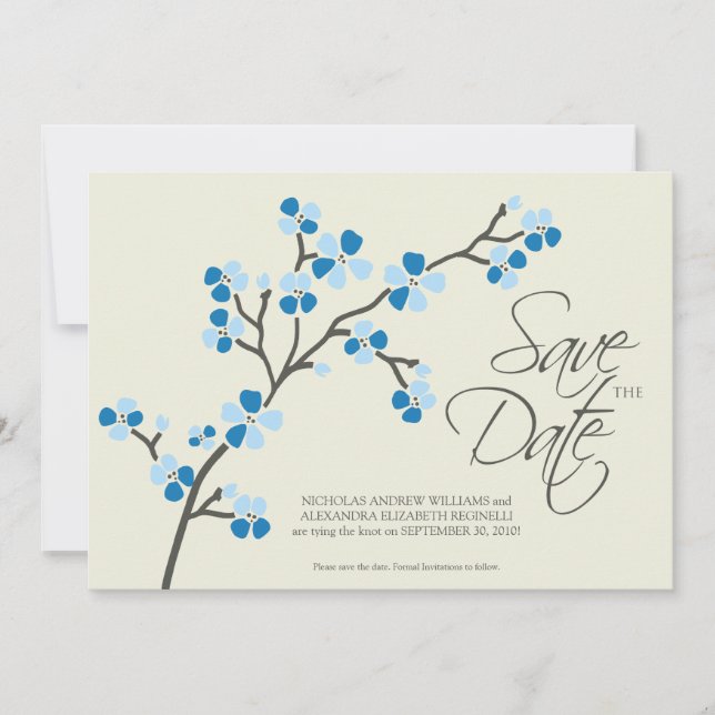 Save The Date 5X7 Cherry Blossom Designer Enregistrer la date 2  (Devant)