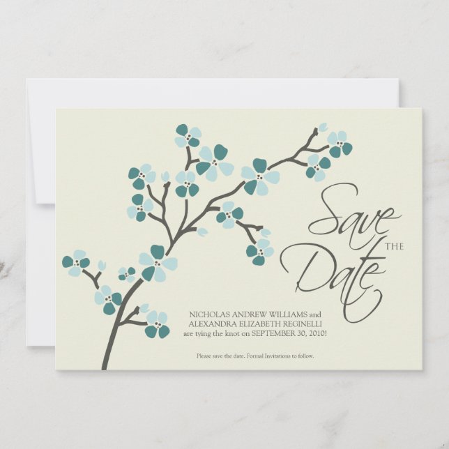 Save The Date 5X7 Cherry Blossom Designer Enregistrer la date 2  (Devant)