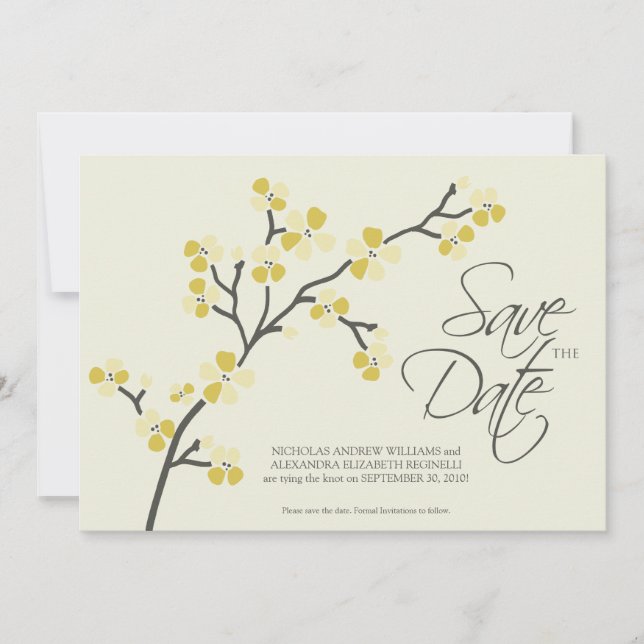 Save The Date 5X7 Cherry Blossom Designer Enregistrer la date 2  (Devant)