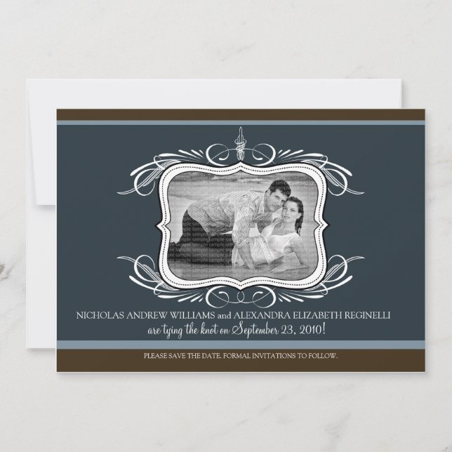 Save The Date 5X7 Chic Deco Designer Enregistrer la date :: minu (Devant)