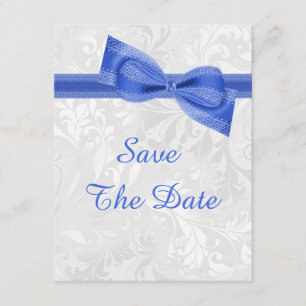 Save The Date 60e anniversaire Damask et Faux Bow Enregistrer la