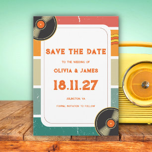 Save The Date 60s Retro Vieux Musique Vinyl Mariage Super