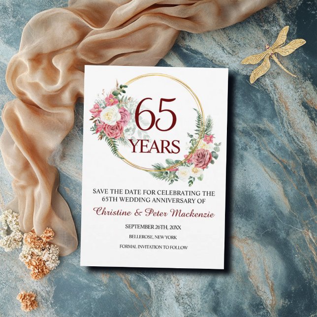 Save The Date 65e anniversaire du Mariage Blue Sapphire (Créateur téléchargé)