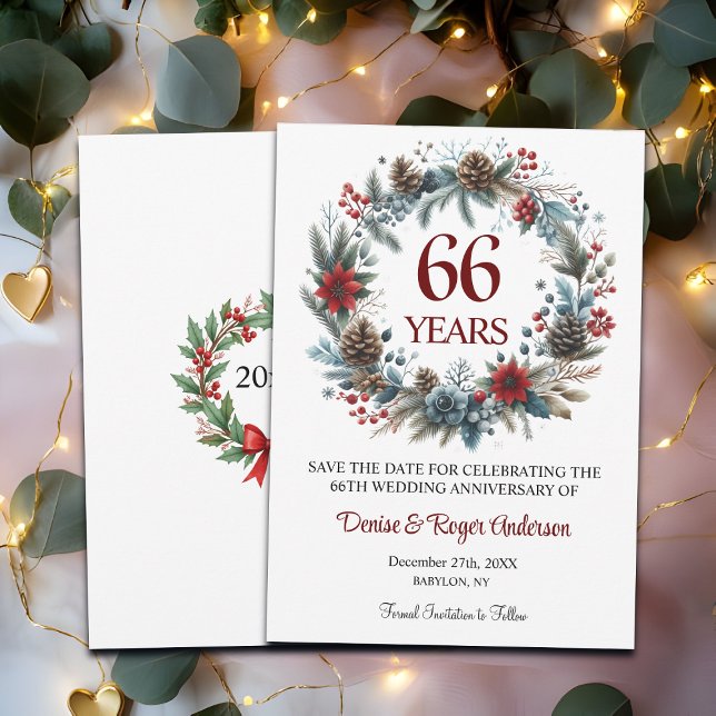 Save The Date 66e anniversaire du Mariage hiver (Créateur téléchargé)