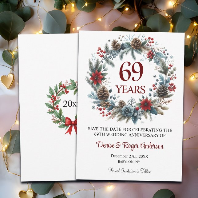Save The Date 69e anniversaire du Mariage hiver (Créateur téléchargé)