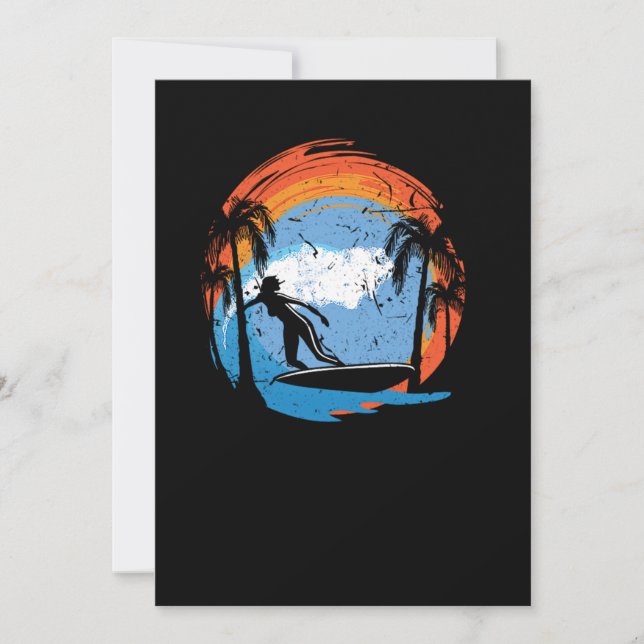 Save The Date 70.Surf Surfer Girl Surfer Girl Surfer Surfboard S (Devant)