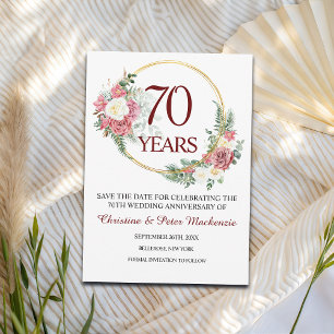 Save The Date 70e anniversaire du Mariage Platinum