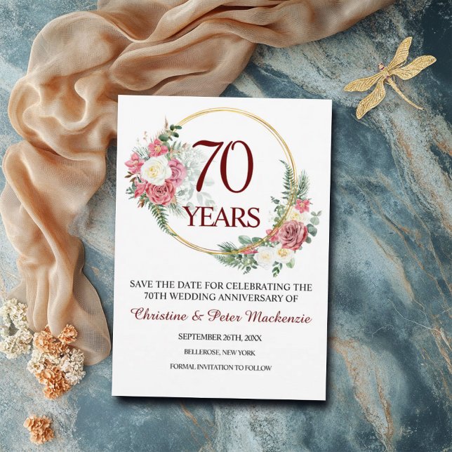 Save The Date 70e anniversaire du Mariage Platinum (Créateur téléchargé)