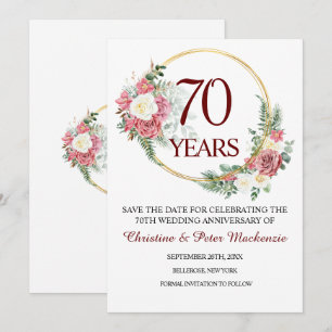 Save The Date 70e anniversaire du Mariage Platinum