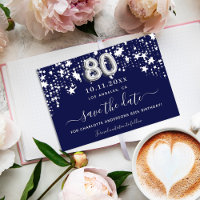 80e anniversaire marine bleu blanc étoiles