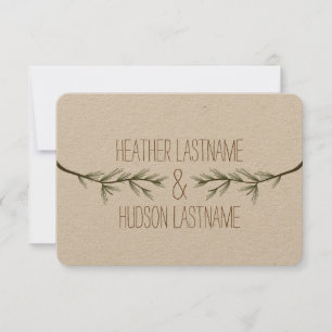 Save The Date À feuillage persistant Arbre Branches Mariage Enre