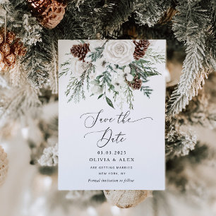 Save The Date À feuillage persistant élégant Enregistrer la date