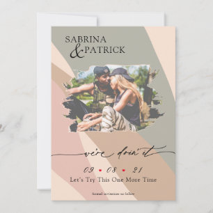 Save The Date Abstrait Dusty Rose moderne Sage Green Photo