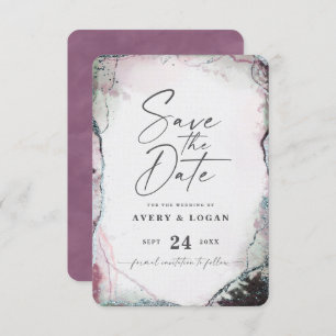 Save The Date Abstrait Ethereal Mauve Lilac Purple Mariage
