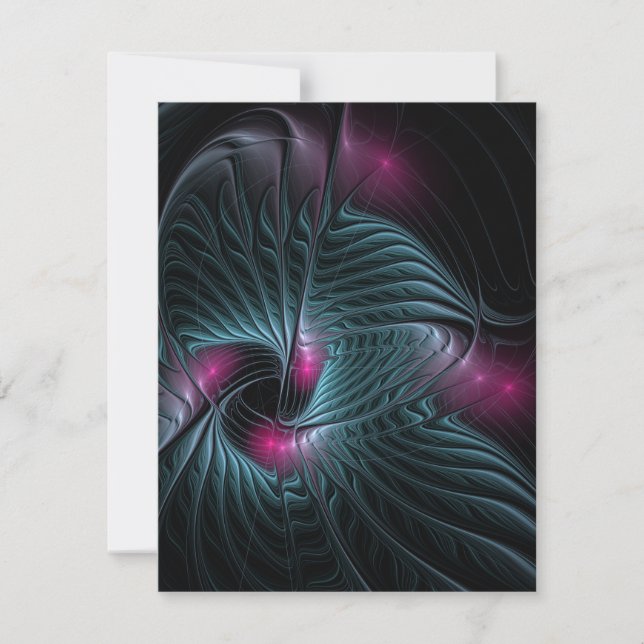 Save The Date Abstrait Imaginaire coloré fractal (Devant)
