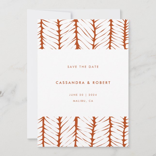 Save The Date Abstrait moderne Motif Graphic Rust Terracotta (Devant)
