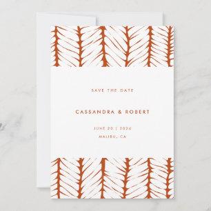 Save The Date Abstrait moderne Motif Graphic Rust Terracotta