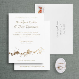 Save The Date Abstraite Montagnes Minimal Mariage blanc Invitati