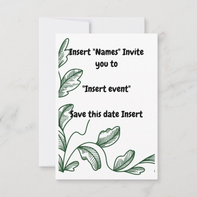 Save The Date "Accentuation verdoyante de la feuille verte" (Devant)