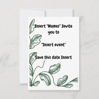 Save The Date "Accentuation verdoyante de la feuille verte"