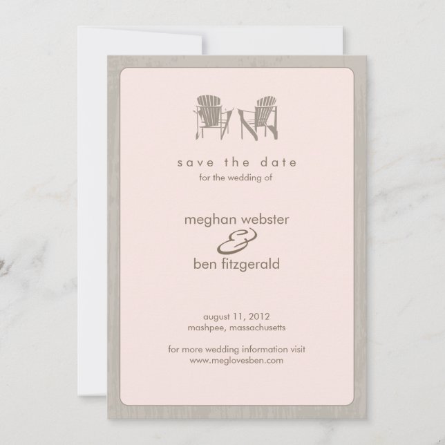 Save The Date Adirondack chaises Mariage Enregistrer la date (Devant)