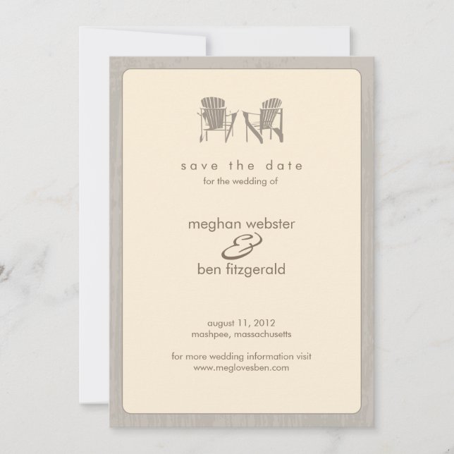 Save The Date Adirondack Chaises Mariage Enregistrer la date (Devant)
