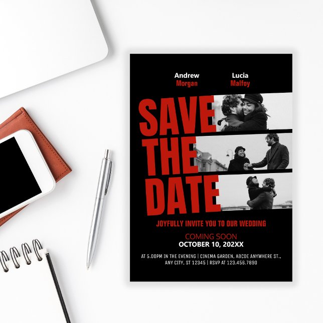 Save The Date Affiche de film de mariage  (Créateur téléchargé)