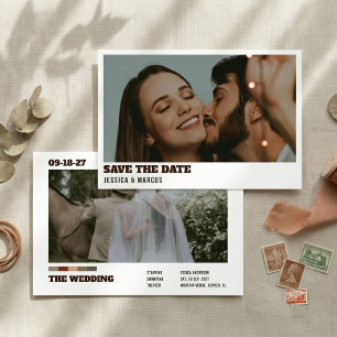 Save The Date Affiche de film de mariage de style moderne du mil