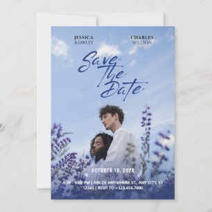 Save The Date Affiche de film de nature violette photo de mariag