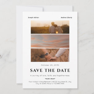 Save The Date Affiche de film romantique minimaliste photo de ma