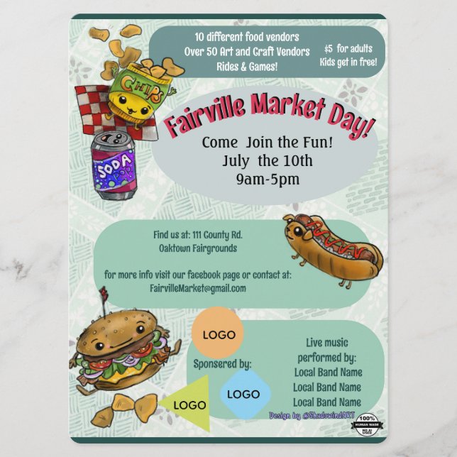 Save The Date Affiche de l'événement du jour du marché (sans IA) (Devant)