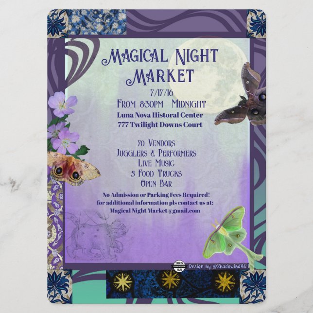 Save The Date Affiche de l'événement du Marché Magique de Nuit (Devant)
